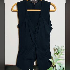 BCBG Black double layered sweater vest tank